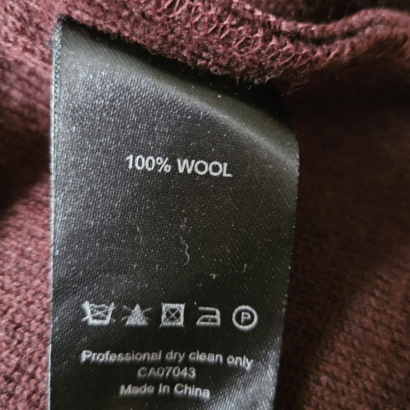 100% wool burgundy coat jacket - Picture 6 of 13